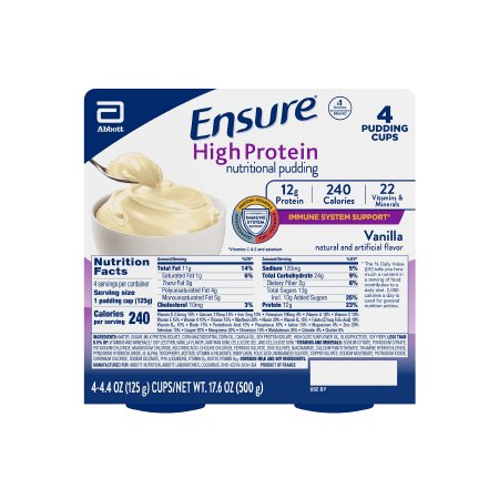 Oral Supplement Ensure® High Protein Nutritional Pudding Vanilla Flavor Pudding 125 Gram Cup