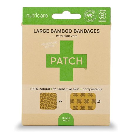 Adhesive Strip Patch™ 2 X 3 Inch / 3 X 3 Inch Bamboo / Aloe Vera Rectangle / Square Tan Sterile