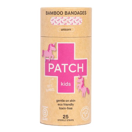 Adhesive Strip Patch™ Kids 3/4 X 3 Inch Bamboo Rectangle Kid Design (Unicorn) Sterile