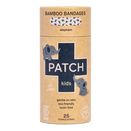 Adhesive Strip Patch™ Kids 3/4 X 3 Inch Bamboo Rectangle Kid Design (Elephant) Sterile