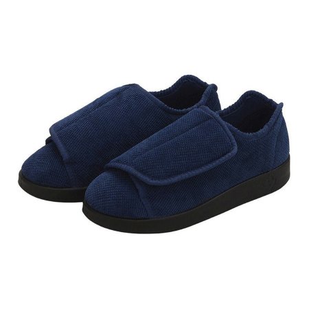 Slippers Silverts® Size 7 / 2X-Wide Navy Blue Easy Closure