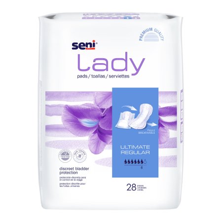 Bladder Control Pad Seni® Lady Ultimate 14.4 Inch Length Heavy Absorbency Superabsorbant Core One Size Fits Most