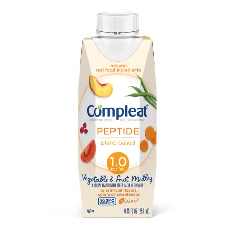 Tube Feeding Formula Compleat® Peptide 1.0 Vegetable / Fruit Medley Flavor Liquid 250 mL Reclosable Carton