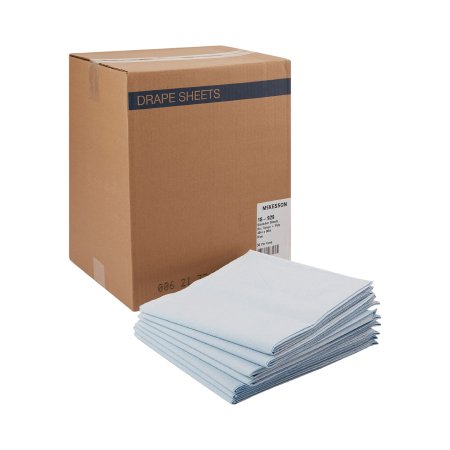 Stretcher Sheet McKesson Flat Sheet 40 W X 90 L Inch Blue Cellulose Tissue 50% / Polyethylene Film 50% Disposable