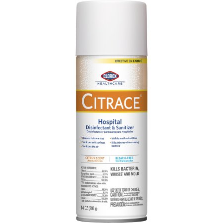 Clorox Healthcare® Citrace® Hospital Surface Disinfectant / Sanitizer Alcohol Based Aerosol Spray Liquid 14 oz. Can Citrus Scent