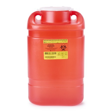 Sharps Container BD™ Red Base 18 H X 7-1/2 W X 10-1/2 D Inch Vertical Entry 5 Gallon