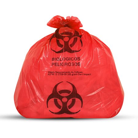 Biohazard Waste Bag Medegen Medical Products 7 to 10 gal. Red Bag Polyethylene 23 X 23 Inch