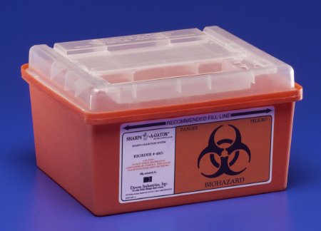 Sharps Container Sharps-A-Gator™ Red Base 6-1/4 H X 7 D X 10-1/2 W Inch Horizontal Entry 1 Gallon