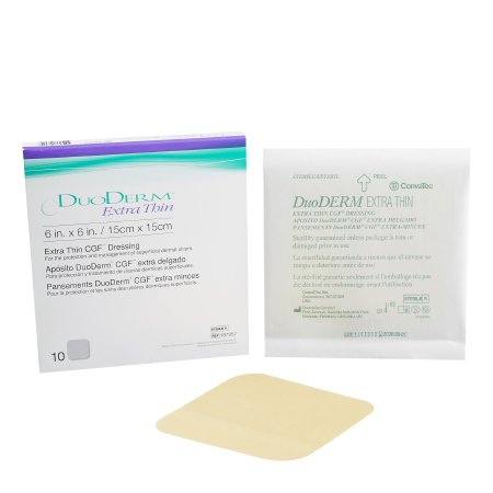 Thin Hydrocolloid Dressing DuoDERM® Extra Thin 6 X 6 Inch Square