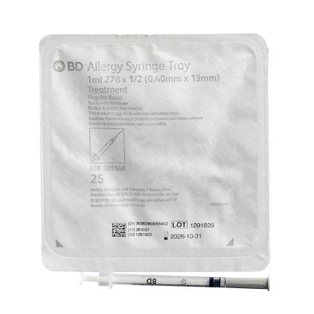 Allergy Tray PrecisionGlide™ 1 mL 1/2 Inch 27 Gauge NonSafety Thin Wall