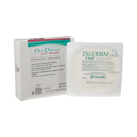 Hydrocolloid Dressing DuoDERM® CGF® Border 2-1/2 X 2-1/2 Inch Square With Border