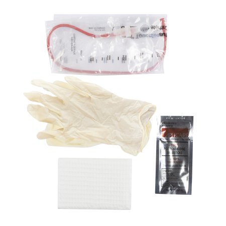 Intermittent Catheter Tray Touchless® Plus Closed System / Unisex 14 Fr. Without Balloon Red Rubber
