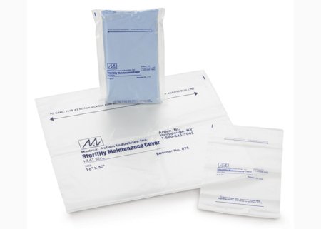Sterility Maintenance Cover 12 X 20 Inch, 2.25 mil, Clear / Blue, LLDPE Film, Flat Pack, Heat Seal Adhesive Strip