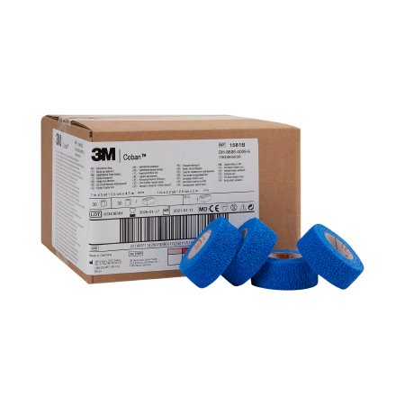 Cohesive Bandage 3M™ Coban™ 1 Inch X 5 Yard Self-Adherent Closure Blue NonSterile Standard Compression