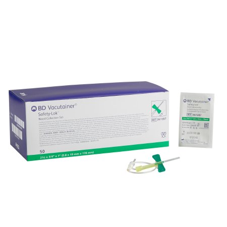 BD Vacutainer® Safety-Lok™ Blood Collection Set 21 Gauge 3/4 Inch Needle Length Safety Needle 7 Inch Tubing Sterile