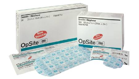 Transparent Film Dressing with Pad OpSite Post Op 4 X 4-3/4 Inch 3 Tab Delivery Rectangle Sterile