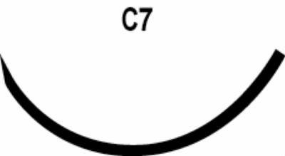Absorbable Suture with Needle LOOK® Chromic Gut C-7 3/8 Circle Reverse Cutting Needle Size 2 - 0