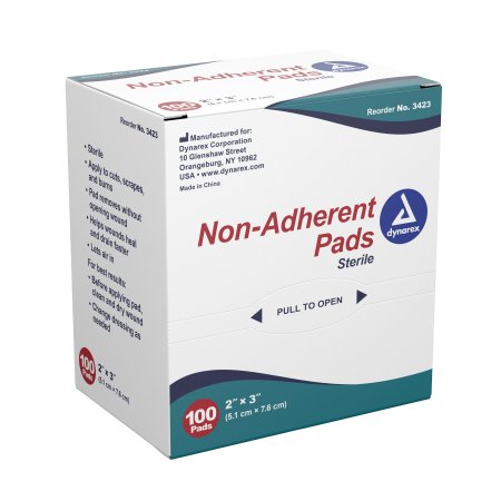 Non-Adherent Dressing Dynarex 2 X 3 Inch Sterile Rectangle