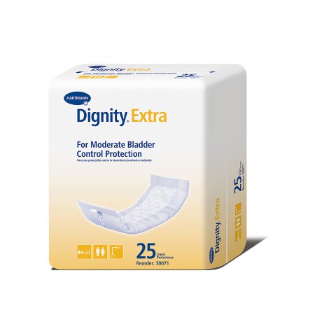 Incontinence Liner Dignity® Extra™ 4 X 12 Inch Moderate Absorbency Polymer Core One Size Fits Most