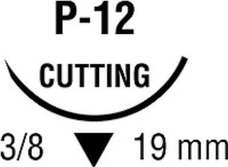 Nonabsorbable Suture with Needle Surgipro™ II Polypropylene P-12 3/8 Circle Precision Reverse Cutting Needle Size 3 - 0 Monofilament