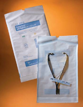 Sterilization Pouch Ethylene Oxide (EO) Gas / Steam 5-1/4 X 10 Inch Transparent / White Self Seal Paper / Film