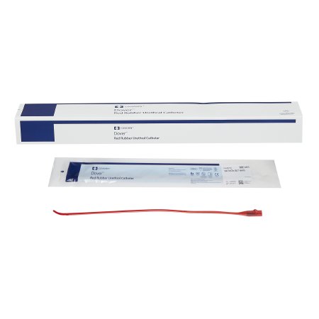 Urethral Catheter Dover™ Coude Tip Hydrophilic Coated Red Rubber 14 Fr. 12 Inch