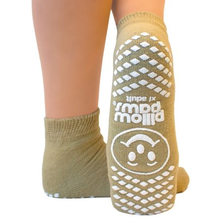 Slipper Socks Pillow Paws® X-Large Tan Ankle High