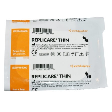 Thin Hydrocolloid Dressing Replicare Thin 2 X 2-3/4 Inch Rectangle