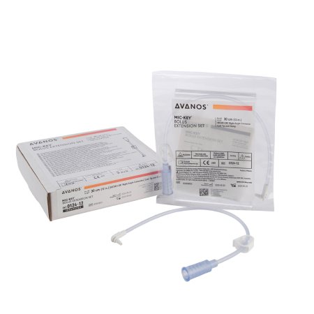 Bolus Enteral Feeding Extension Tube Set MIC-Key 12 Inch, With Cath Tip, SECUR-LOK Right-Angle Connector and Clamp