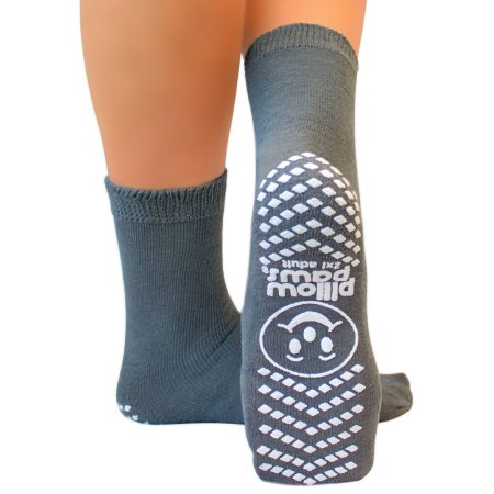 Slipper Socks Pillow Paws® 2X-Large Gray Ankle High