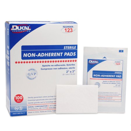 Non-Adherent Dressing Dukal™ 2 X 3 Inch Sterile Rectangle