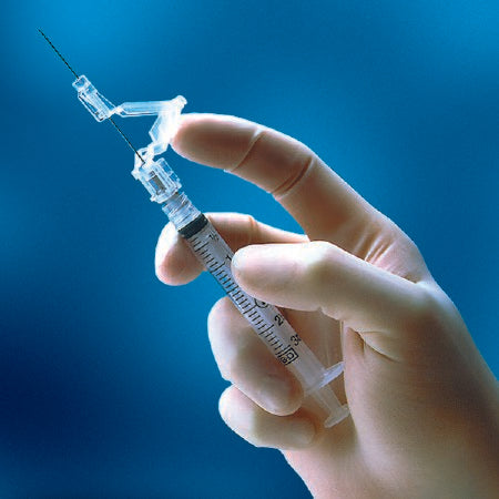 Safety Hypodermic Syringe with Needle SafetyGlide™ 3 mL 5/8 Inch 25 Gauge Sliding Safety Needle Thin Wall