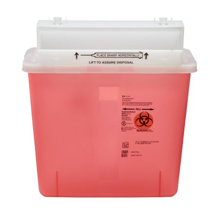 Sharps Container SharpStar™ In-Room™ Translucent Red Base 12-1/2 H X 5-1/2 D X 10-3/4 W Inch Horizontal Entry 1.25 Gallon