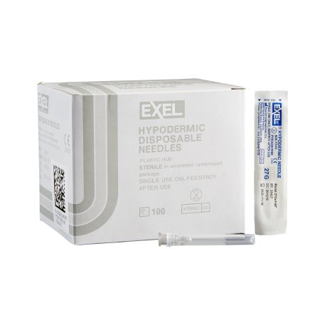 Hypodermic Needle EXELInt® 1-1/4 Inch Length 27 Gauge Regular Wall Without Safety