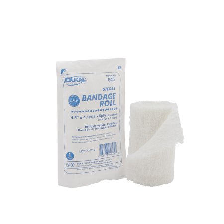 Fluff Bandage Roll Dukal™ 4-1/2 Inch X 4-1/10 Yard 1 per Pack Sterile 6-Ply Roll Shape