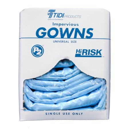 Protective Procedure Gown TIDIShield® One Size Fits Most Blue NonSterile Not Rated Disposable