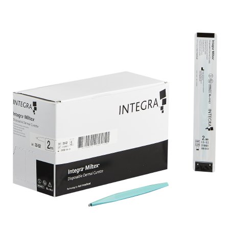 Dermal Curette Miltex® 5-1/2 Inch Length Flat Handle 2 mm Tip Round Loop Tip