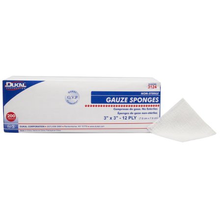 Gauze Sponge Dukal™ 3 X 3 Inch 200 per Pack NonSterile 12-Ply Square