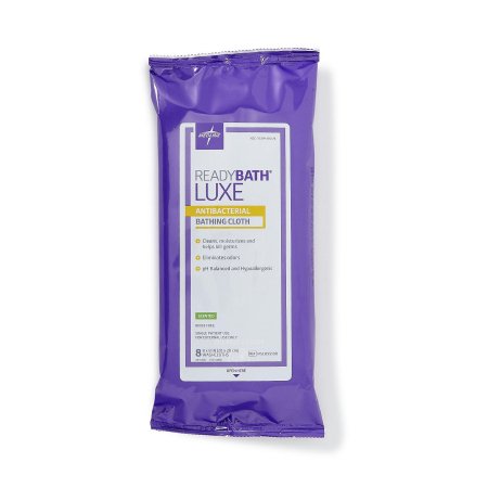 Rinse-Free Bath Wipe ReadyBath® Luxe Soft Pack BZK (Benzalkonium Chloride) Scented 8 Count
