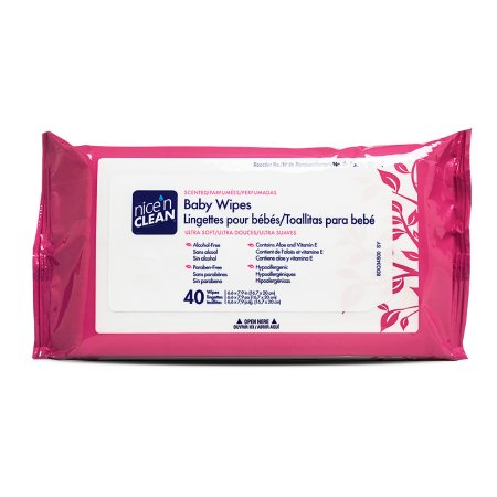 Baby Wipe Nice'n Clean® Soft Pack Aloe / Vitamin E Scented 40 Count