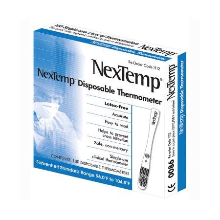Single Patient Skin Thermometer NexTemp® 96 to 104 °F Color Dots Display