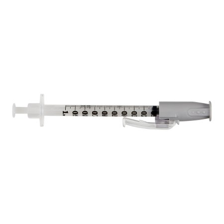 Safety Tuberculin Syringe with Needle SafetyGlide™ 1 mL 1/2 Inch 27 Gauge Sliding Safety Needle Regular Wall