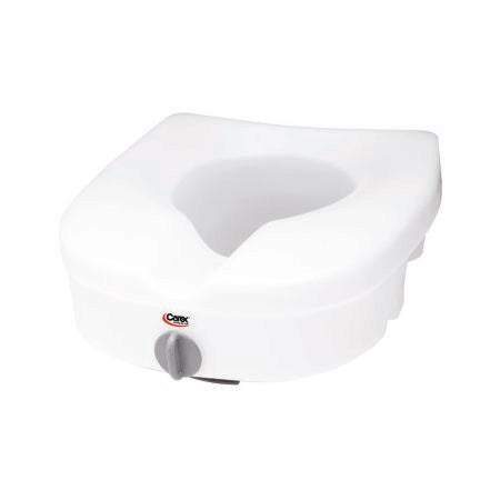Raised Toilet Seat E-Z Lock™ 5 Inch Height White 300 lbs. Weight Capacity