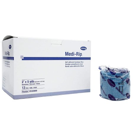 Cohesive Bandage Medi-Rip® 2 Inch X 5 Yard Self-Adherent Closure Blue NonSterile Standard Compression