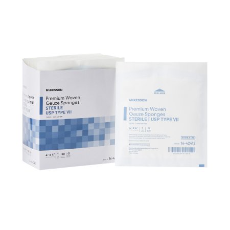Gauze Sponge McKesson 4 X 4 Inch 1 per Pack Sterile 12-Ply Square