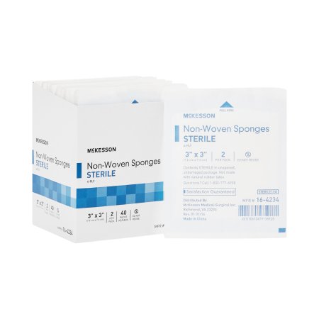 Nonwoven Sponge McKesson 3 X 3 Inch 2 per Pack Sterile 4-Ply Square