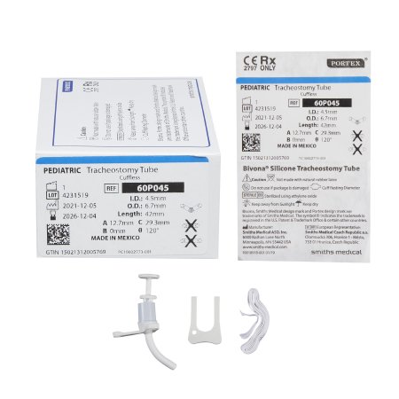 Uncuffed Tracheostomy Tube Bivona® Size 4.5 Pediatric