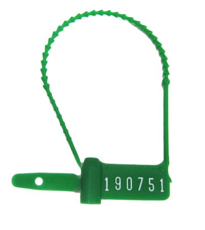 Tamper Evident Seal Cynch-Loks Numbered Green Plastic 6 Inch