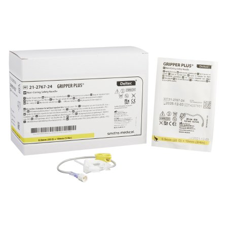 Huber Infusion Set Gripper® Plus 20 Gauge 3/4 Inch 8 Inch Tubing Without Port