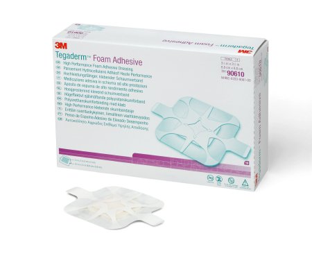Foam Dressing 3M™ Tegaderm™ High Performance 3-1/2 X 3-1/2 Inch With Border Film Backing Acrylic Adhesive Square Sterile